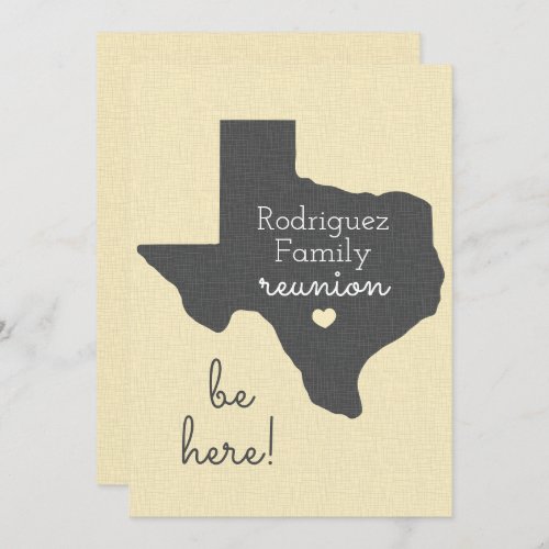 Sunshine Yellow State of Texas Family Reunion Invitation