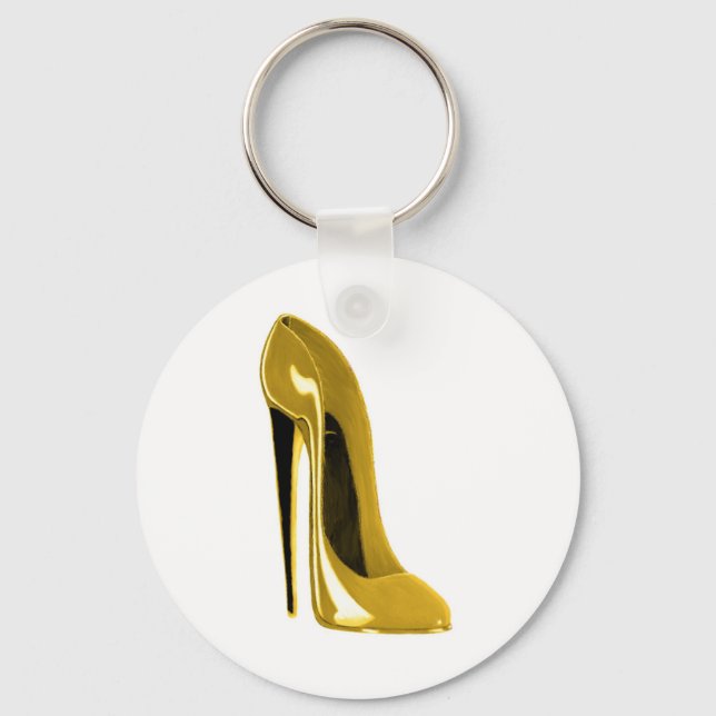 Sunshine Yellow Stiletto Shoe Keychain (Front)
