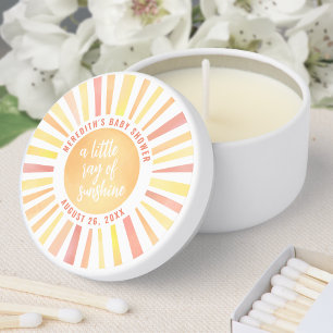 Sunshine Yellow Sun Baby Shower Mini Candle Favors