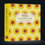 Sunshine Yellow Sunflower Pattern School 3 Ring Binder<br><div class="desc">This cute binder features your text with a pattern of sunflower pattern and sunshine yellow background. Personalize it for your needs. Message me if you need assistance or have any special requests.</div>