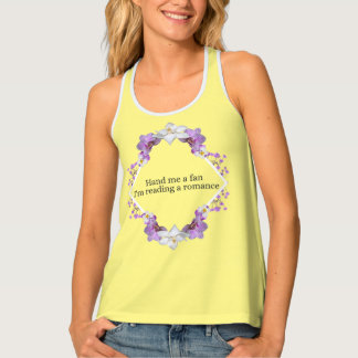 Sunshine yellow tank top with lilac floral wreath
