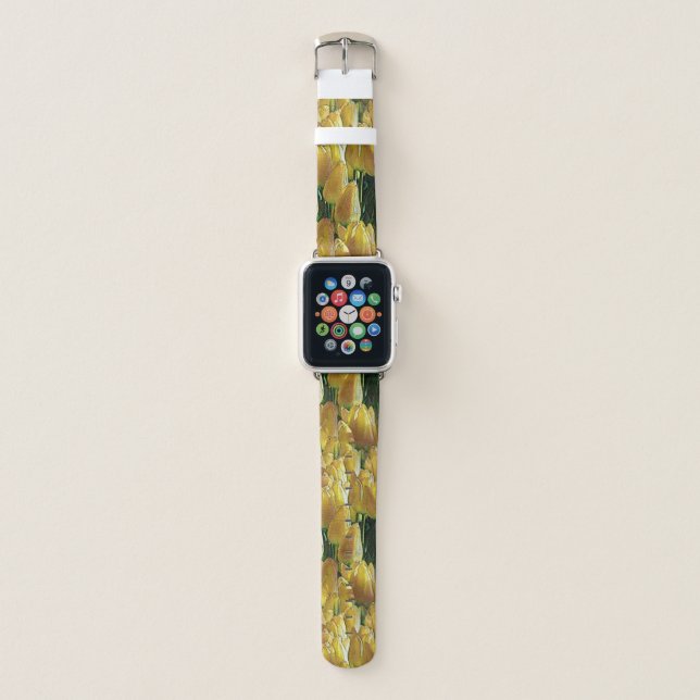 Sunshine Yellow Tulips Apple Watch Band (Front)