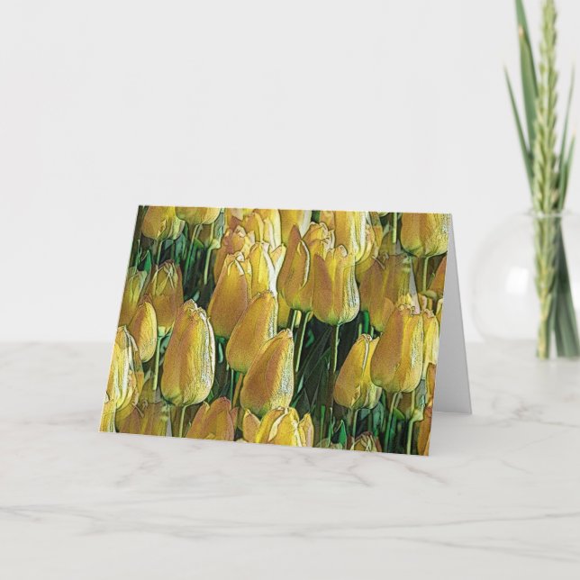 Sunshine Yellow Tulips Card (Front)