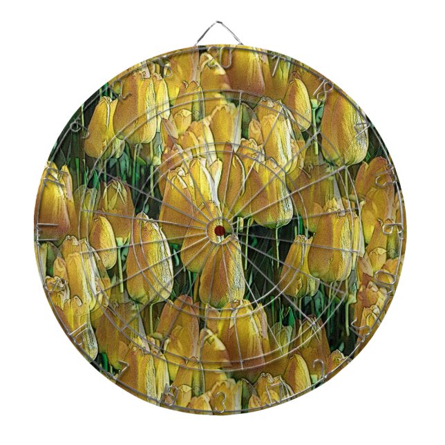 Sunshine Yellow Tulips Dart Board (Front)