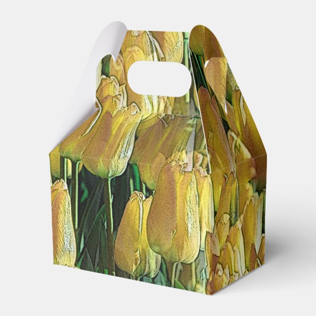 Sunshine Yellow Tulips Favor Boxes (Front Side)