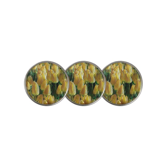 Sunshine Yellow Tulips Golf Ball Marker (3 Up)