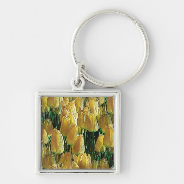Sunshine Yellow Tulips Keychain (Front)