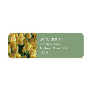 Sunshine Yellow Tulips Label