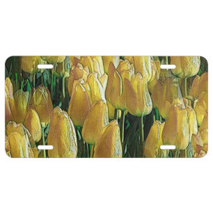 Sunshine Yellow Tulips License Plate