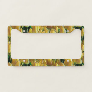 Sunshine Yellow Tulips License Plate Frame