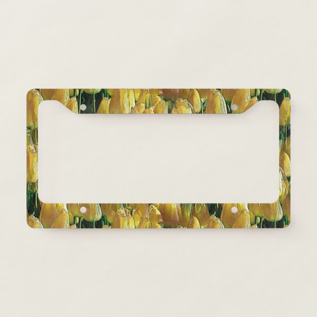Sunshine Yellow Tulips License Plate Frame (Front)