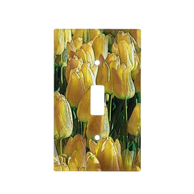 Sunshine Yellow Tulips Light Switch Cover (Front)
