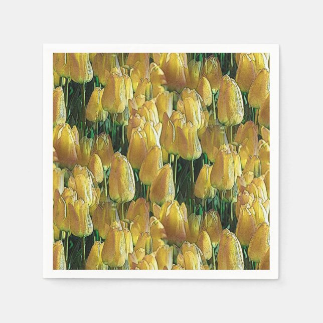 Sunshine Yellow Tulips Napkins (Front)