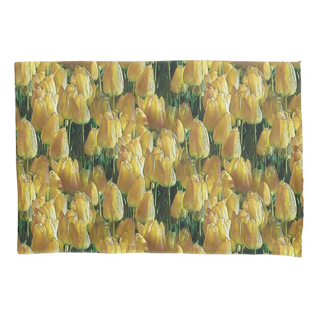 Sunshine Yellow Tulips Pillow Case (Front)