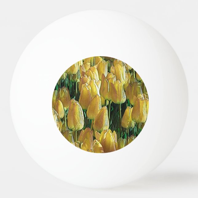 Sunshine Yellow Tulips Ping Pong Ball (Front)