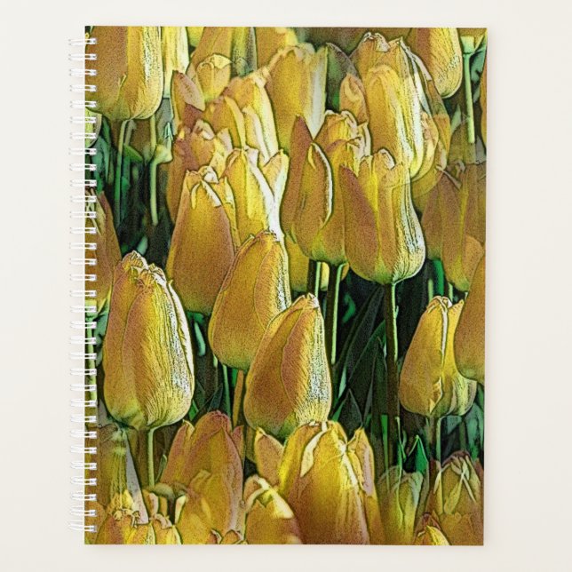 Sunshine Yellow Tulips Planner (Front)