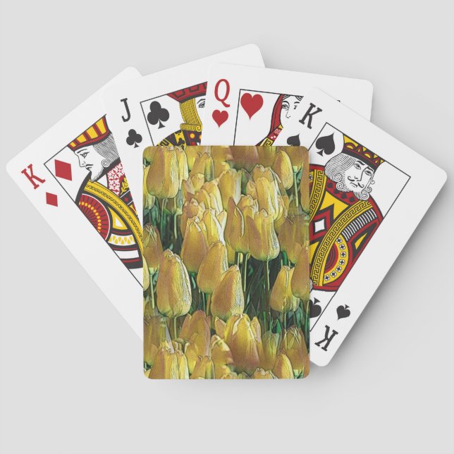 Sunshine Yellow Tulips Poker Cards (Back)