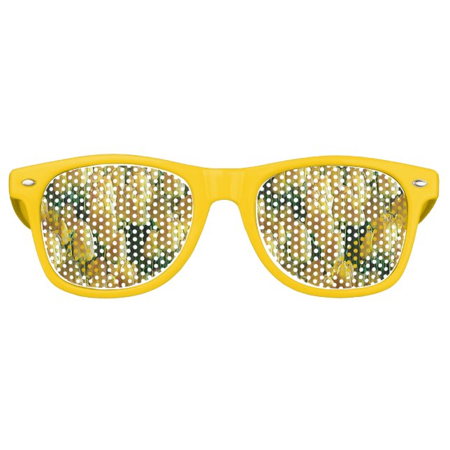 Sunshine Yellow Tulips Retro Sunglasses (Front)