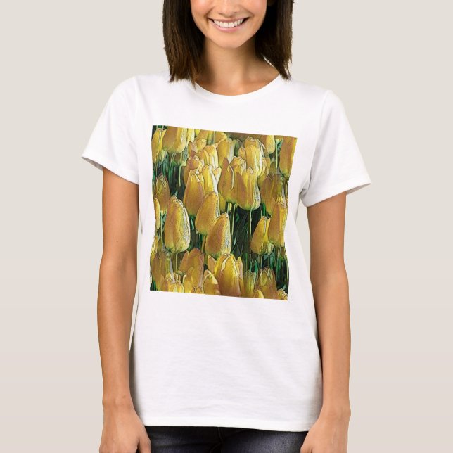 Sunshine Yellow Tulips T-Shirt (Front)