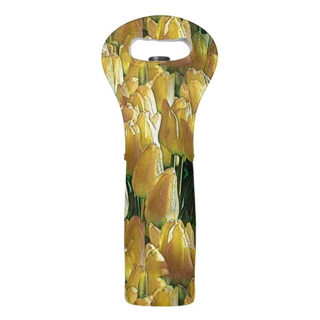 Sunshine Yellow Tulips Wine Bag (Front)