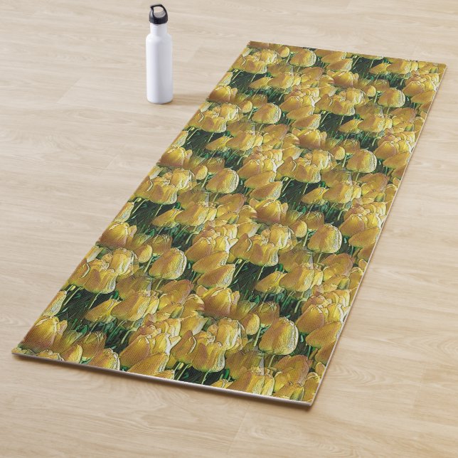 Sunshine Yellow Tulips Yoga Mat (In Situ)