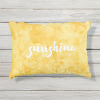Sunshine Yellow Watercolor Outdoor Pillow