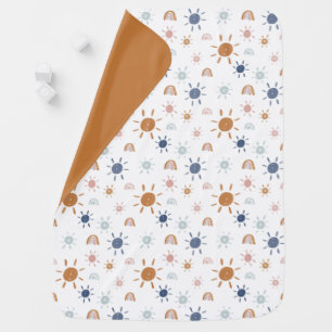 Sunshines and Rainbows in Earth Tones Baby Blanket