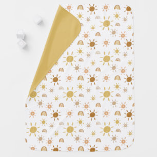Sunshines and Rainbows in Yellow Baby Blanket