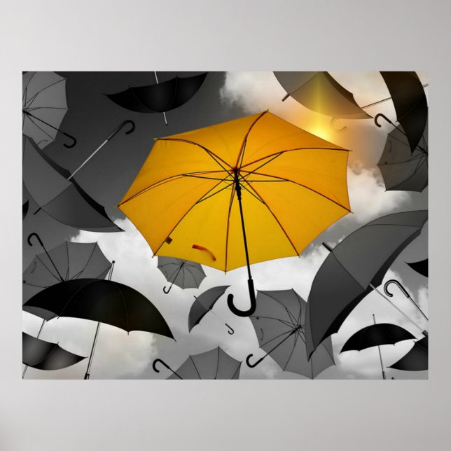 Sunshine's on its way, umbrella avalanche, poster (Front)