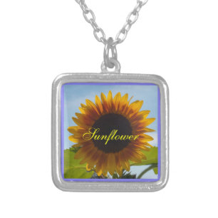 Sunshiny Day Sunflower Silver Plated Necklace
