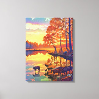 sunsphere scenic portrait near bank of River Canvas Print