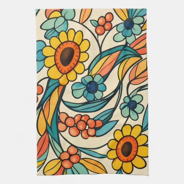 Sunstream Bloom Kitchen Towel (Vertical)