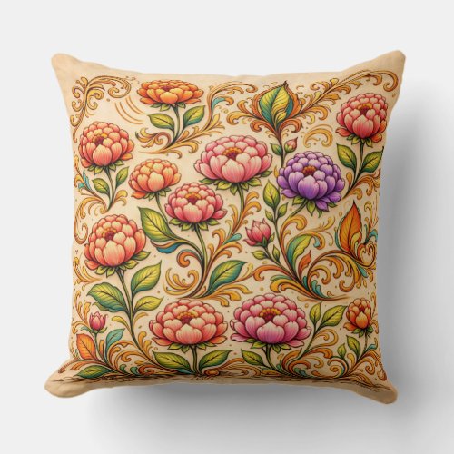 Sunstream Bloom Throw Pillow