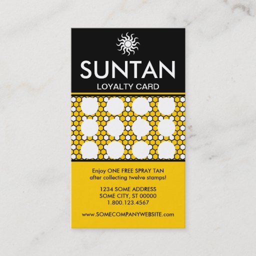 Customizable SUNTAN hexa stamp card Business Cards