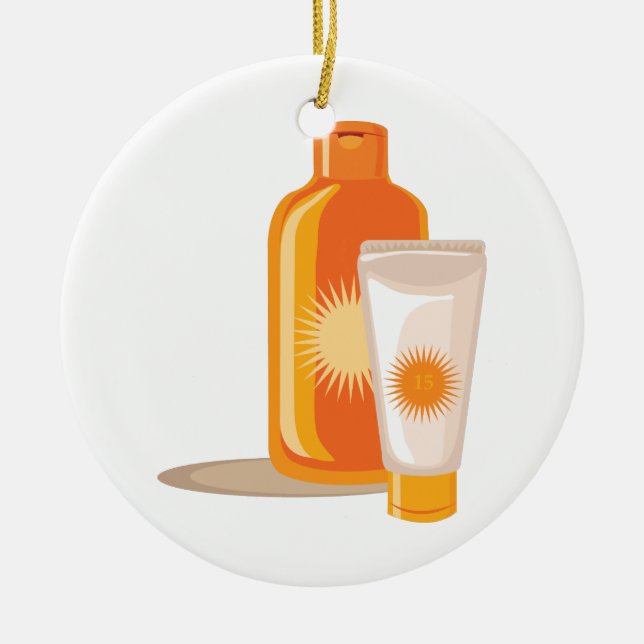 Suntan Lotion Ceramic Ornament (Front)