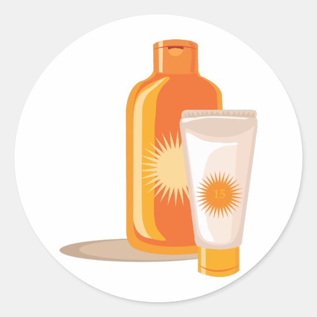 Suntan Lotion Classic Round Sticker (Front)