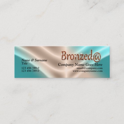 Suntan suntanning salon aqua bronze mini business card