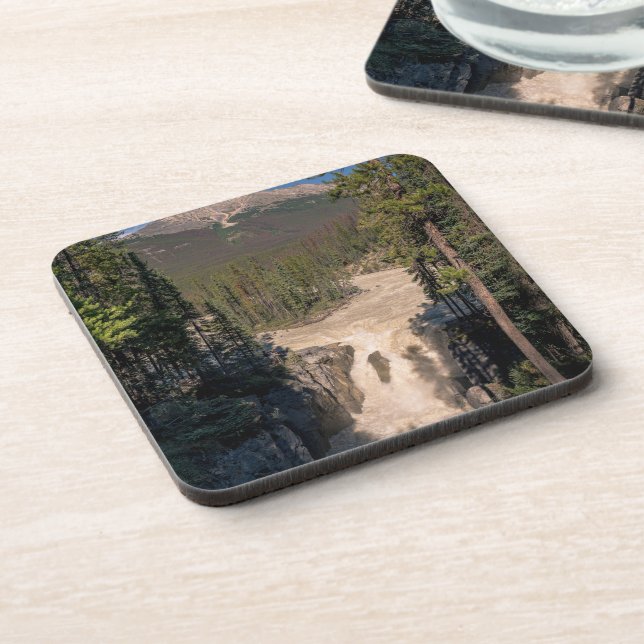 Sunwapta Falls, Waterfall Photography Beverage Coaster (Left Side)
