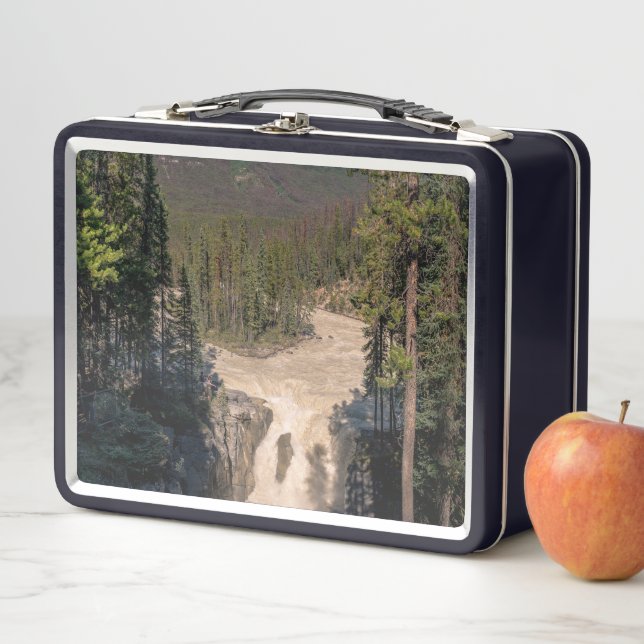 Sunwapta Falls, Waterfall Photography Metal Lunch Box (In Situ)