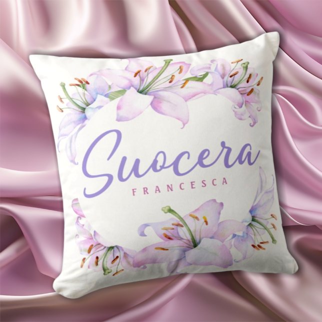 Suocera Lilies - Personalized Mother in Law Throw Pillow (Creator Uploaded)