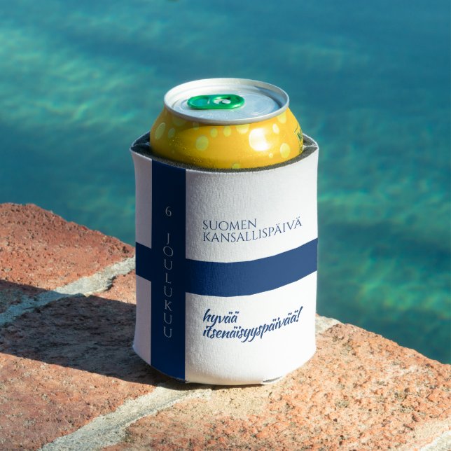 Suomen Kansallispäivä Finnish National Day Flag Can Cooler (In Situ Pool)