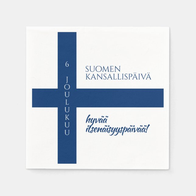 Suomen Kansallispäivä Finnish National Day Flag Napkins (Front)