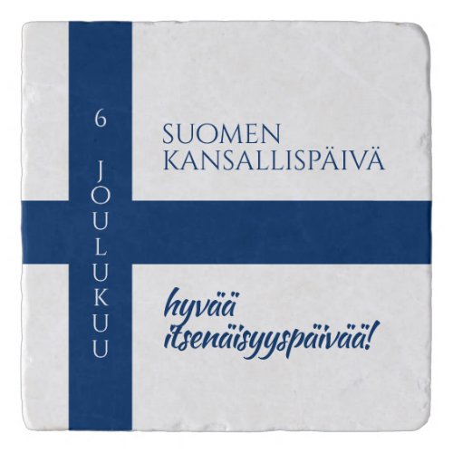 Suomen Kansallispiv Finnish National Day Flag Trivet