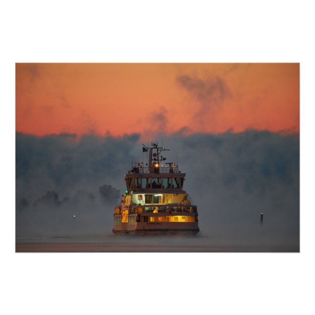 Suomenlinna ferry at sunrise photo enlargement print (Front)