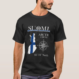 Suomi Finland Arctic Circle Adventure Finnish Flag T-Shirt