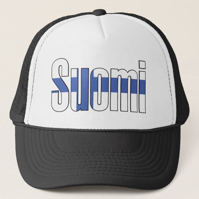 Suomi (Finland) Flag T-shirt Trucker Hat (Front)