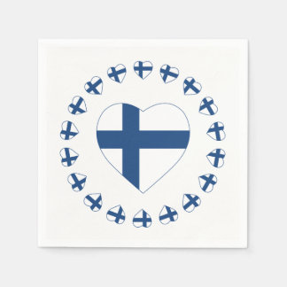 SUOMI FINLAND HEART SHAPE FLAG PAPER NAPKINS