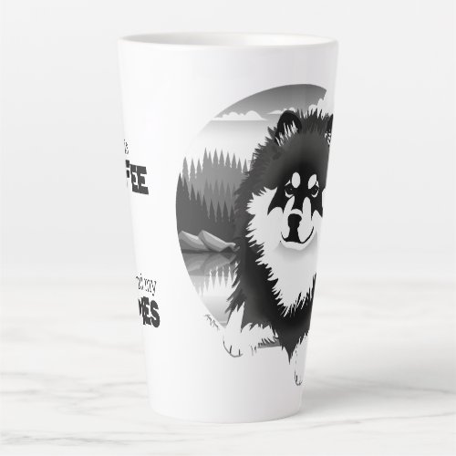 SUOMI_ Finnish Lapphund latte mug with text