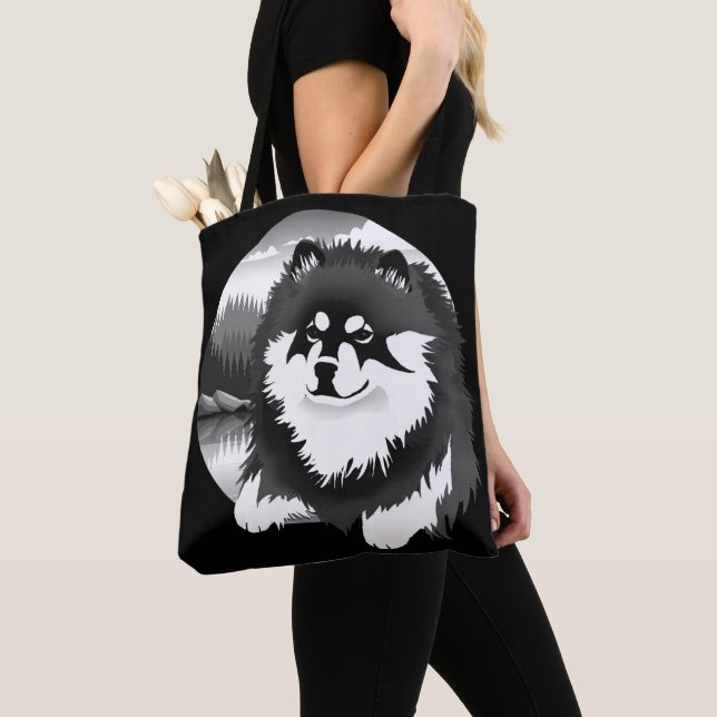SUOMI- Finnish Lapphund  tote or crossbody bag  (Close Up)