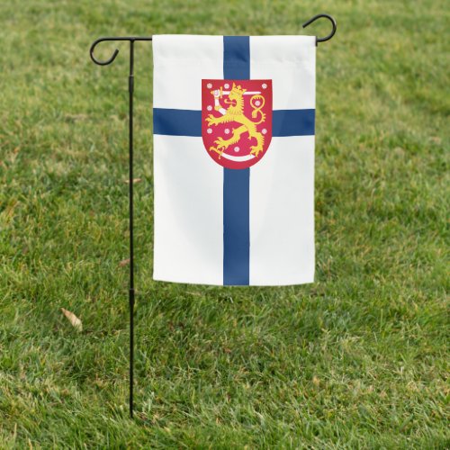 Suomi Flag with superimposed coat of arms
